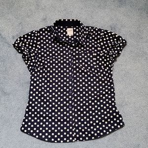 Cute cap sleeve button-up shirt